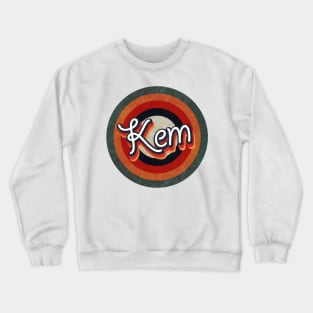 Retro Color Typography Faded Style Kem Crewneck Sweatshirt